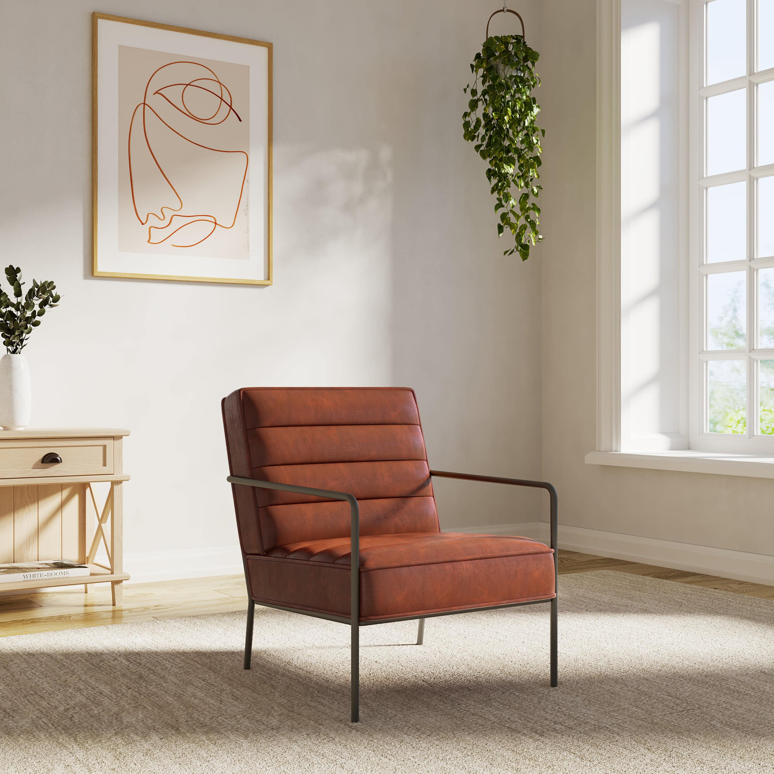 Alphason Bookham Accent Chair in Rust PU by Dorel - Price Crash Furniture