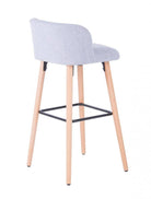 Alphason Claremont Grey Fabric Barstool with Wooden Legs - Price Crash Furniture