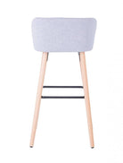 Alphason Claremont Grey Fabric Barstool with Wooden Legs - Price Crash Furniture