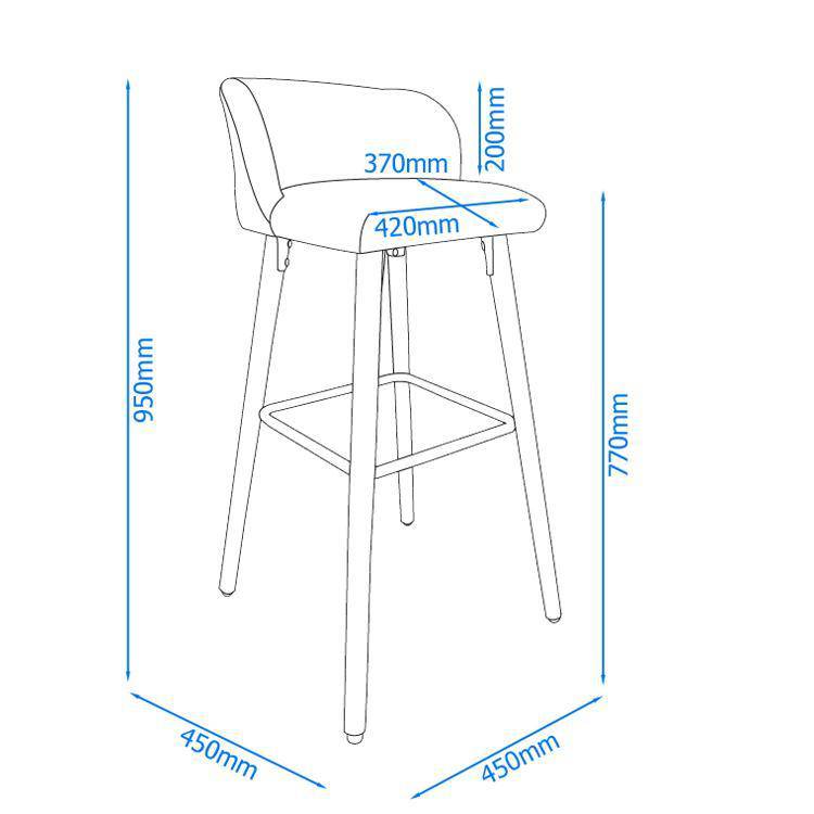 Alphason Claremont Grey Fabric Barstool with Wooden Legs - Price Crash Furniture