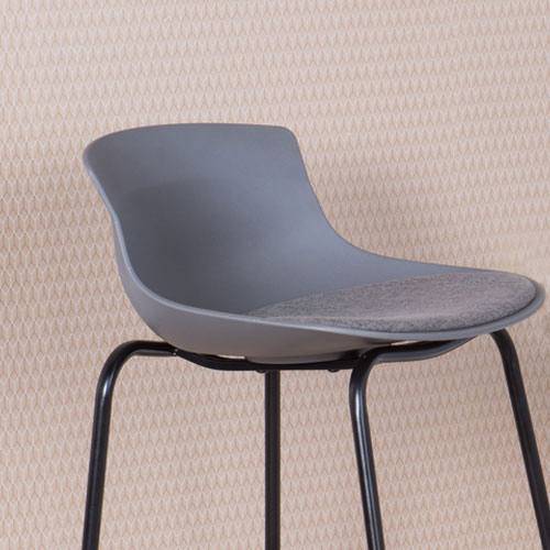 Alphason Helena Barstool with Backrest - Grey & Black - Price Crash Furniture