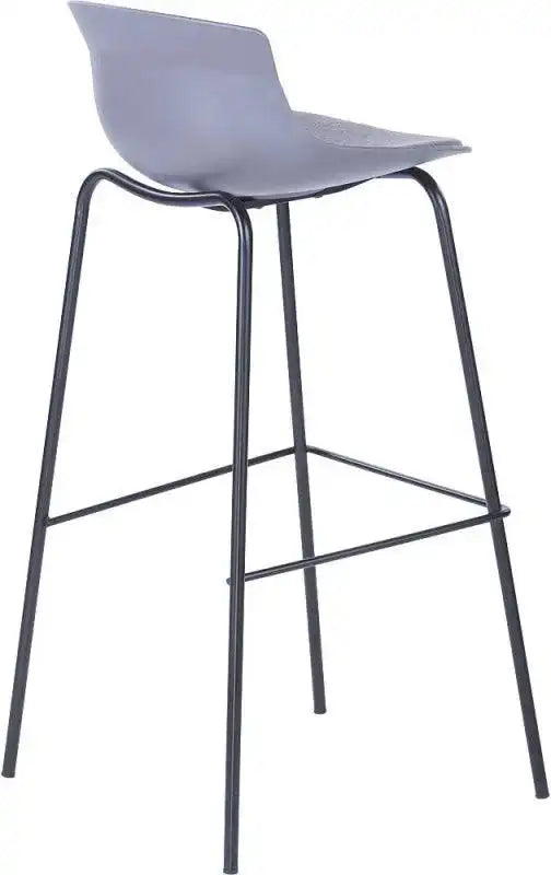 Alphason Helena Barstool with Backrest - Grey & Black - Price Crash Furniture