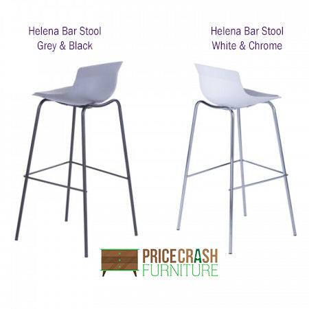Alphason Helena Barstool with Backrest - Grey & Black - Price Crash Furniture