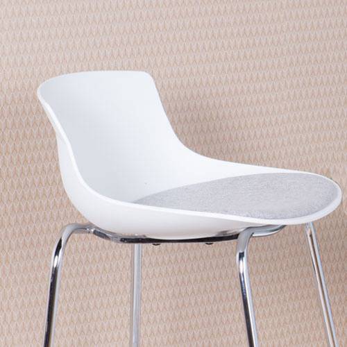 Alphason Helena Barstool with Backrest - White & Chrome - Price Crash Furniture