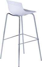 Alphason Helena Barstool with Backrest - White & Chrome - Price Crash Furniture