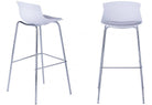 Alphason Helena Barstool with Backrest - White & Chrome - Price Crash Furniture