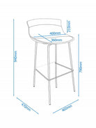 Alphason Helena Barstool with Backrest - White & Chrome - Price Crash Furniture