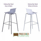 Alphason Helena Barstool with Backrest - White & Chrome - Price Crash Furniture