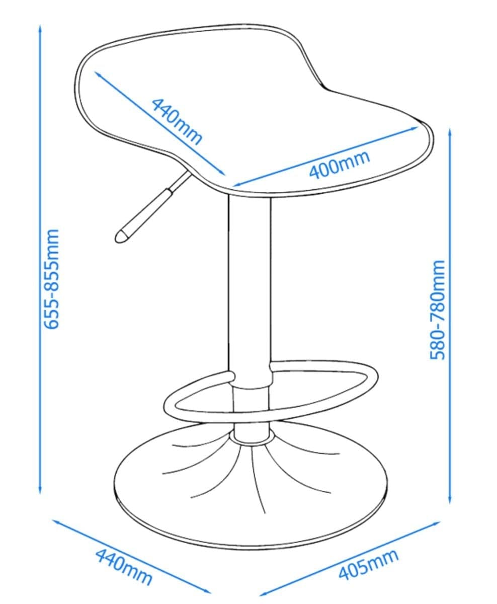 Alphason Ohio Leather Barstool In Black - Price Crash Furniture