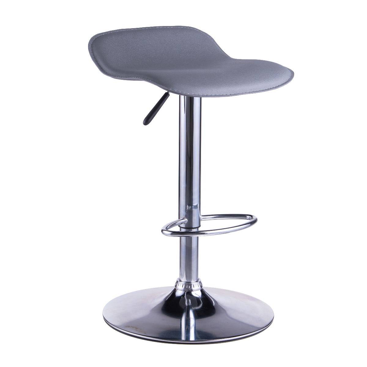 Alphason Ohio Leather Barstool in Grey - Price Crash Furniture