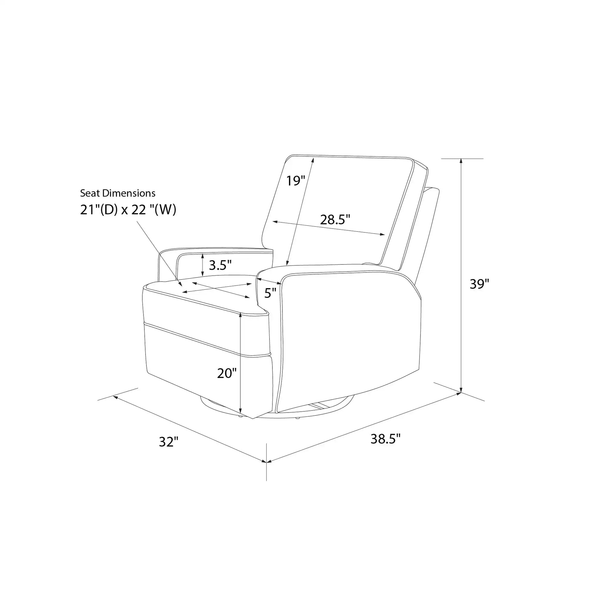 Baby Rylan Swivel & Gliding Recliner Chair in Grey by Dorel - Price Crash Furniture
