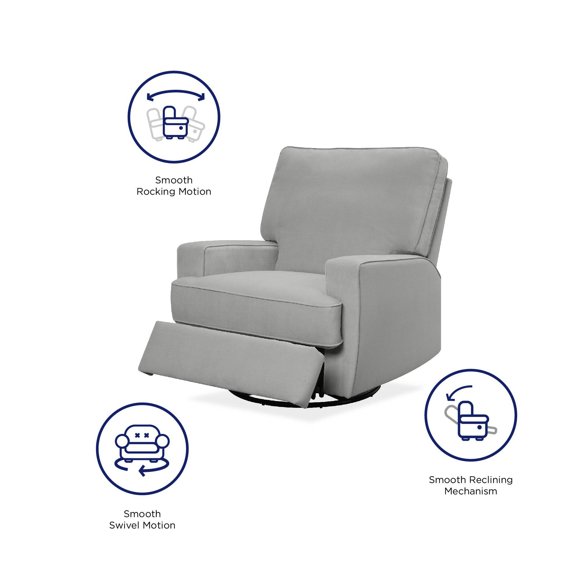 Baby Rylan Swivel & Gliding Recliner Chair in Grey by Dorel - Price Crash Furniture