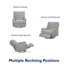 Baby Rylan Swivel & Gliding Recliner Chair in Grey by Dorel - Price Crash Furniture