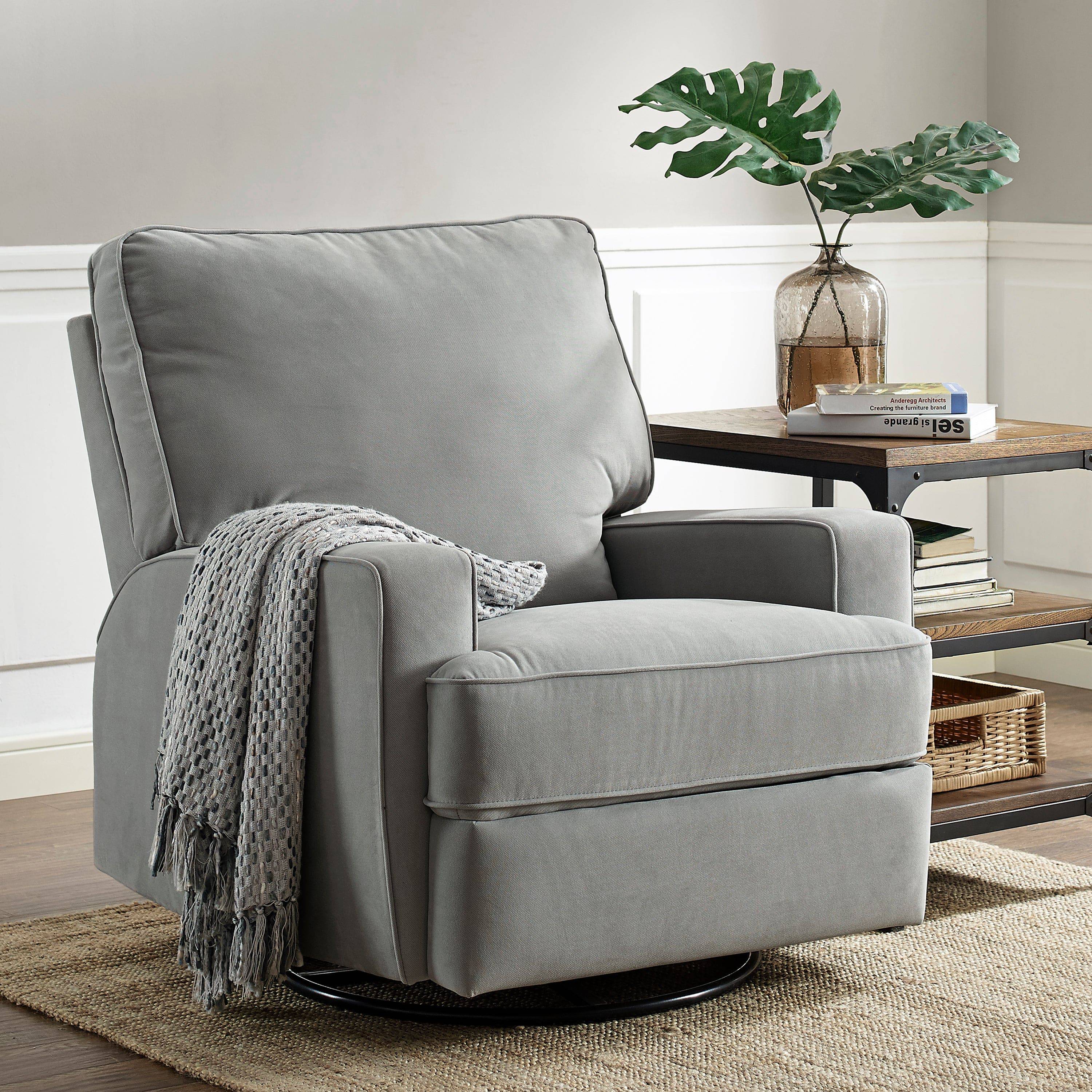 Baby Rylan Swivel & Gliding Recliner Chair in Grey by Dorel - Price Crash Furniture