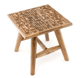 Bamboo Design Wooden Stool 25cm - Price Crash Furniture