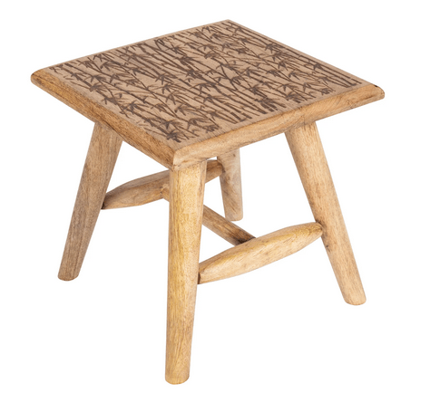 Bamboo Design Wooden Stool 25cm - Price Crash Furniture