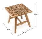 Bamboo Design Wooden Stool 25cm - Price Crash Furniture