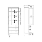 Barcelona Glazed Double Display China Cabinet Unit 2 Doors 3 Drawers White - Price Crash Furniture