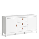 Barcelona Large Wide Sideboard Unit with 2 Doors + 3 Drawers in White - Price Crash Furniture