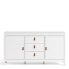 Barcelona Large Wide Sideboard Unit with 2 Doors + 3 Drawers in White - Price Crash Furniture