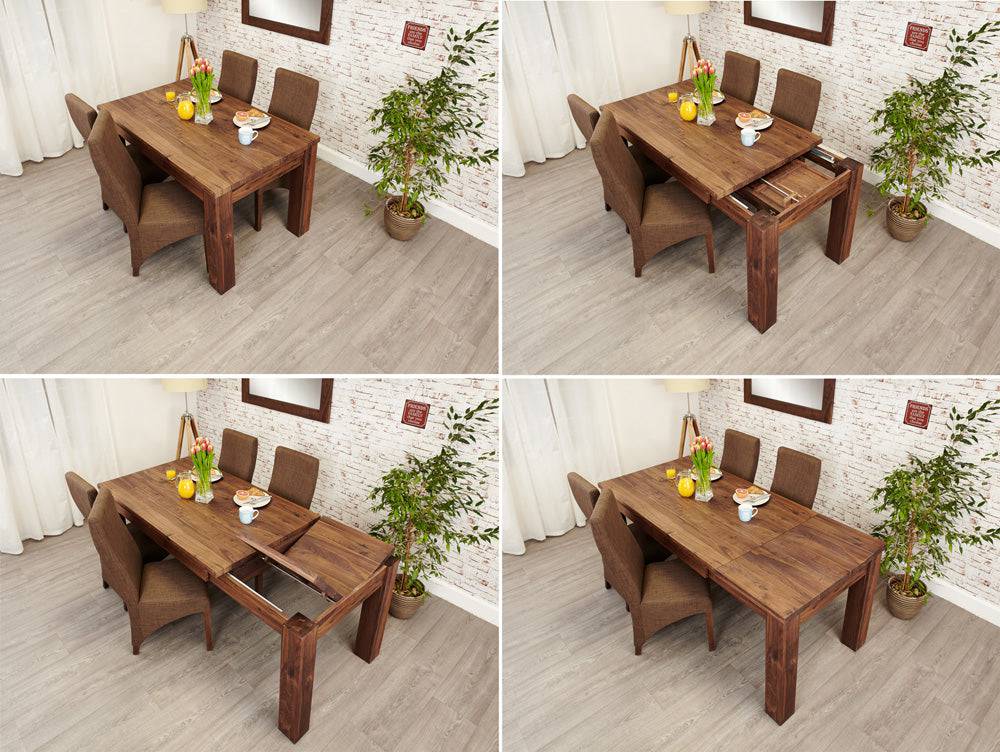 Baumhaus Mayan Walnut Extending Dining Table - Price Crash Furniture