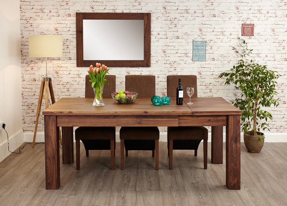 Baumhaus Mayan Walnut Extending Dining Table - Price Crash Furniture