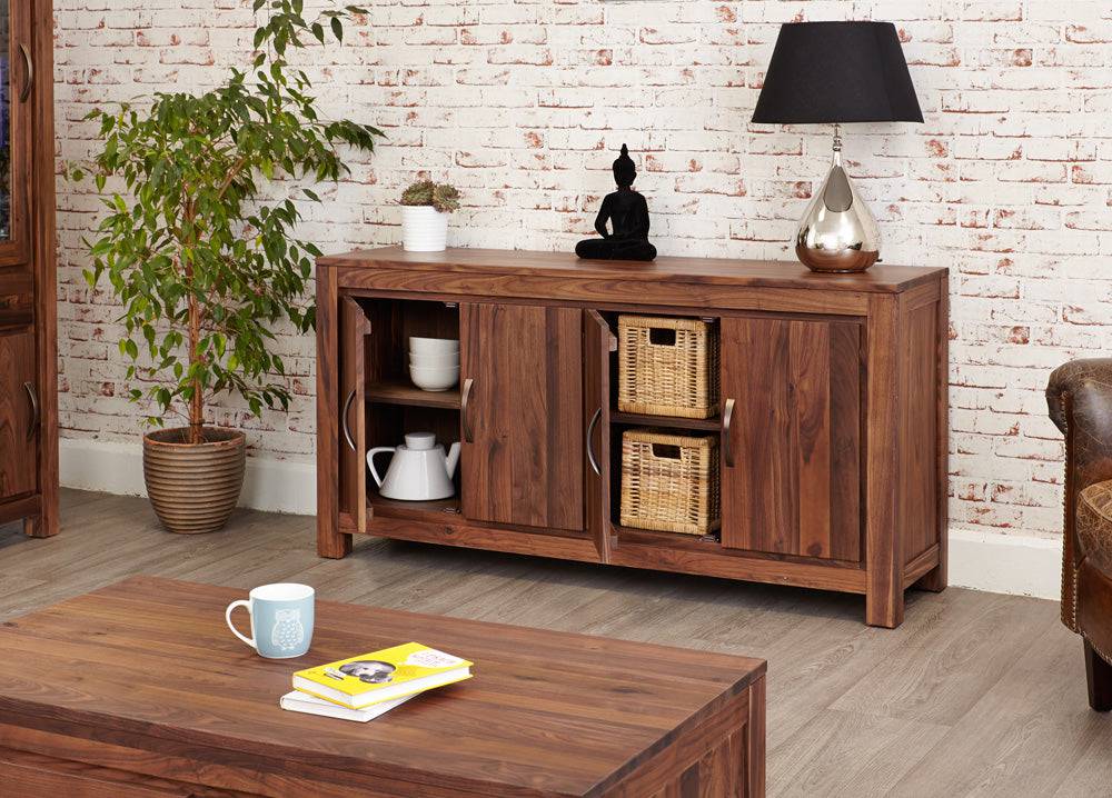 Baumhaus Mayan Walnut Hidden Home Office - CWC06A - Price Crash Furniture