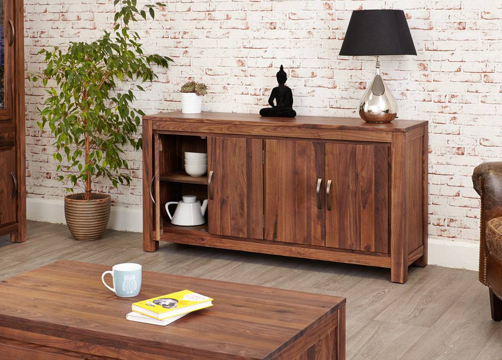 Baumhaus Mayan Walnut Hidden Home Office - CWC06A - Price Crash Furniture