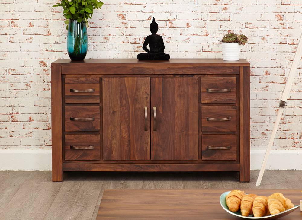 Baumhaus Mayan Walnut Six Drawer Sideboard - CWC02A - Price Crash Furniture