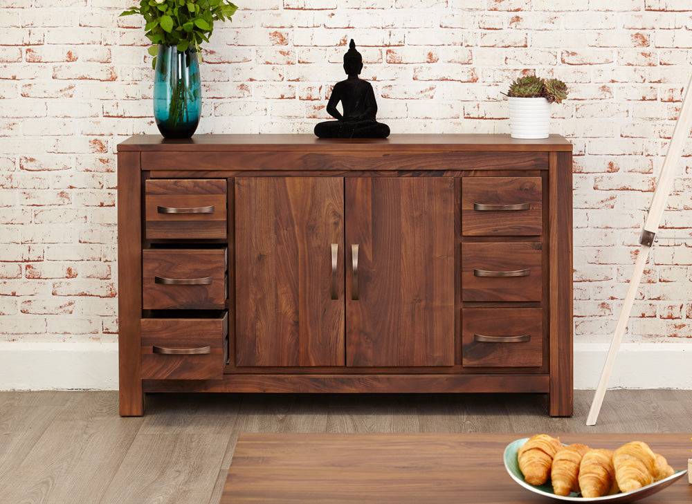 Baumhaus Mayan Walnut Six Drawer Sideboard - CWC02A - Price Crash Furniture