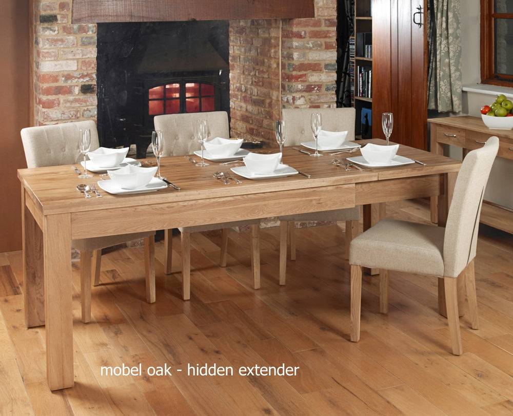 Baumhaus Mobel Hidden Extending Oak Dining Table (Seats 4-8) - Price Crash Furniture