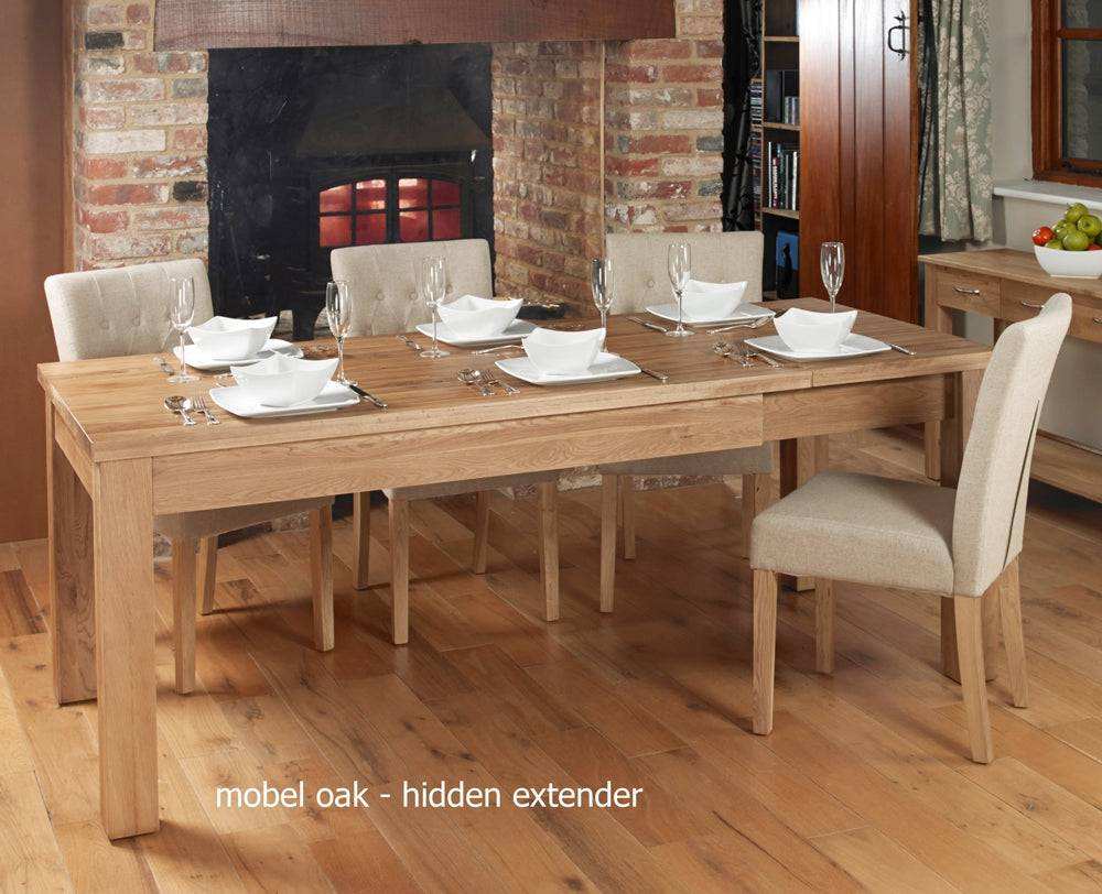 Baumhaus Mobel Hidden Extending Oak Dining Table (Seats 4-8) - Price Crash Furniture