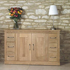 Baumhaus Mobel Oak Six Drawer Sideboard - Price Crash Furniture