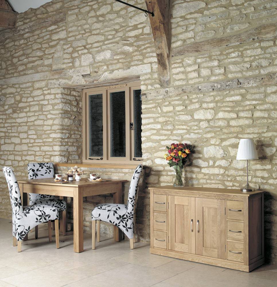 Baumhaus Mobel Oak Six Drawer Sideboard - Price Crash Furniture