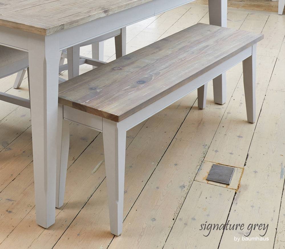 Baumhaus Signature Grey Dining Bench (130) - Price Crash Furniture