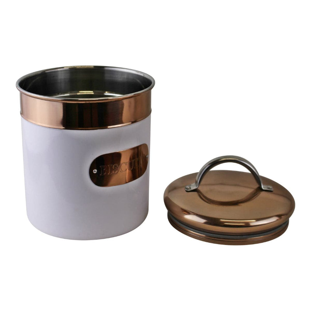 Biscuit Tin, Copper & White Metal Design - Price Crash Furniture