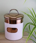 Biscuit Tin, Copper & White Metal Design - Price Crash Furniture