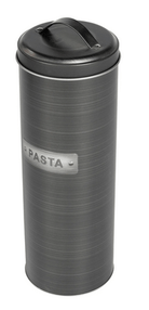 Black & Silver Metal Pasta Tin - Price Crash Furniture