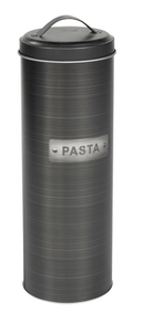 Black & Silver Metal Pasta Tin - Price Crash Furniture