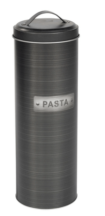 Black & Silver Metal Pasta Tin - Price Crash Furniture