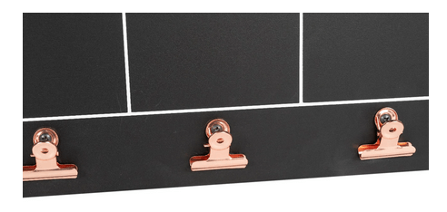 Black Weekly Memo Board With Copper Clips - Price Crash Furniture