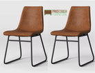 Bowden Pair of Dining Chairs in Caramel Maple Faux Leather by Dorel - Price Crash Furniture