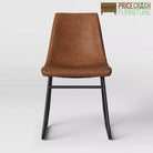 Bowden Pair of Dining Chairs in Caramel Maple Faux Leather by Dorel - Price Crash Furniture