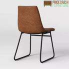 Bowden Pair of Dining Chairs in Caramel Maple Faux Leather by Dorel - Price Crash Furniture