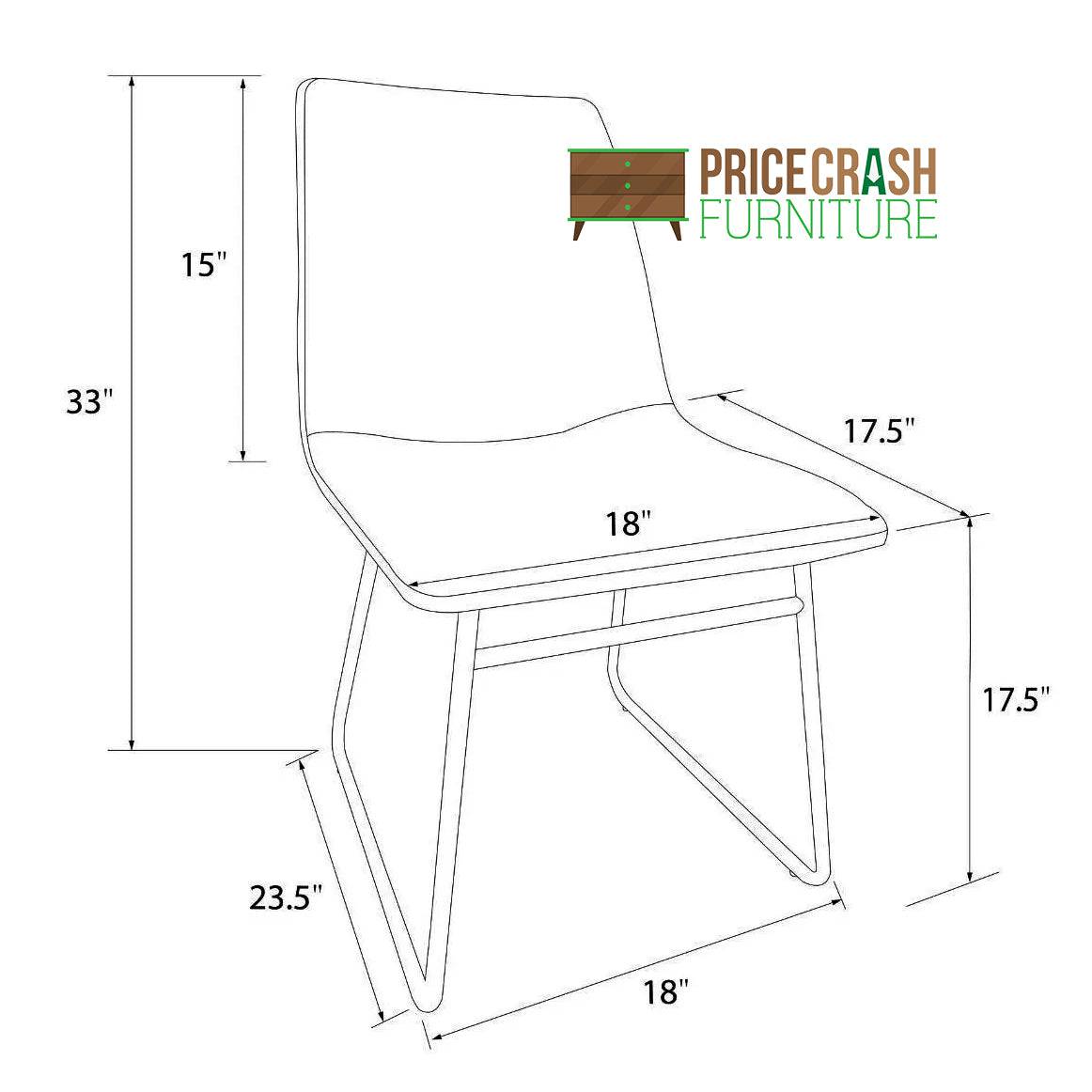 Bowden Pair of Dining Chairs in Caramel Maple Faux Leather by Dorel - Price Crash Furniture