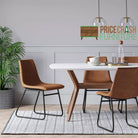 Bowden Pair of Dining Chairs in Caramel Maple Faux Leather by Dorel - Price Crash Furniture