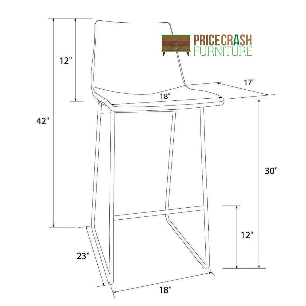 Bowden Single Barstool in Caramel Maple Faux Leather by Dorel - Price Crash Furniture