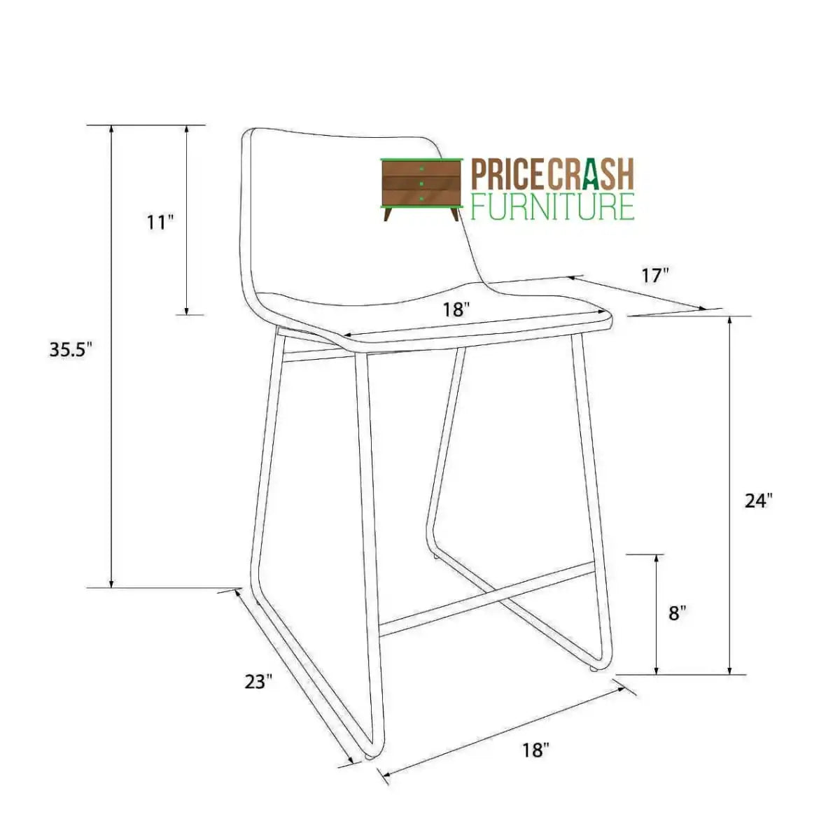 Bowden Single Counter Stool in Caramel Maple Faux Leather by Dorel - Price Crash Furniture