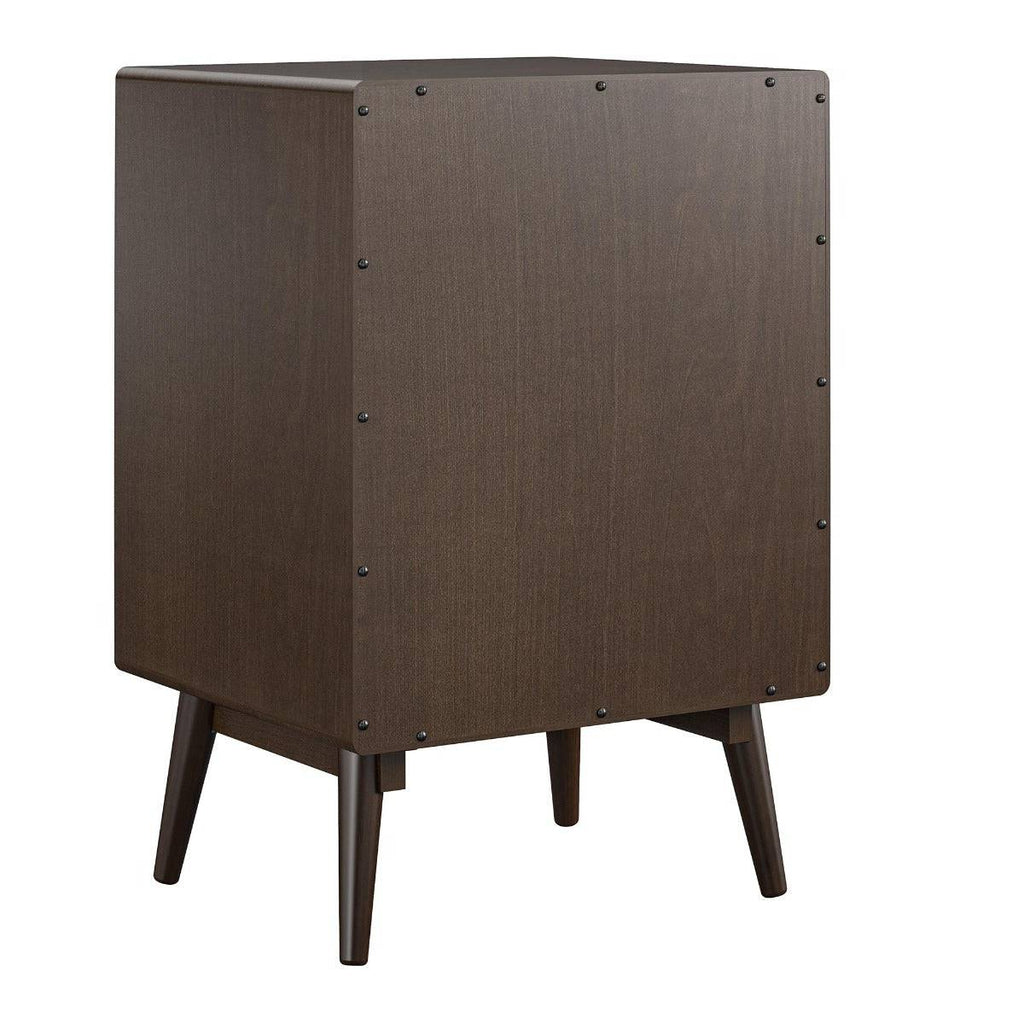 Brittany Turntable Stand in Walnut by Dorel Novogratz - Price Crash Furniture