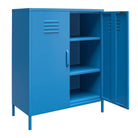 Cache 2 Door Metal Locker Accent Cabinet in Blue by Dorel Novogratz - Price Crash Furniture